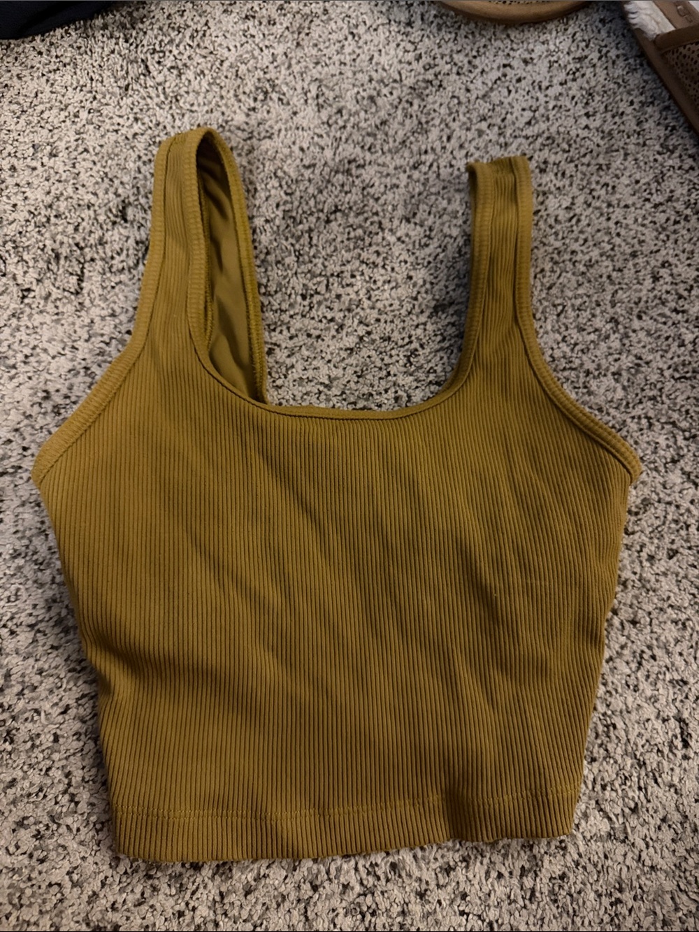 Ribbed Scoop Neck Tank Crop Top